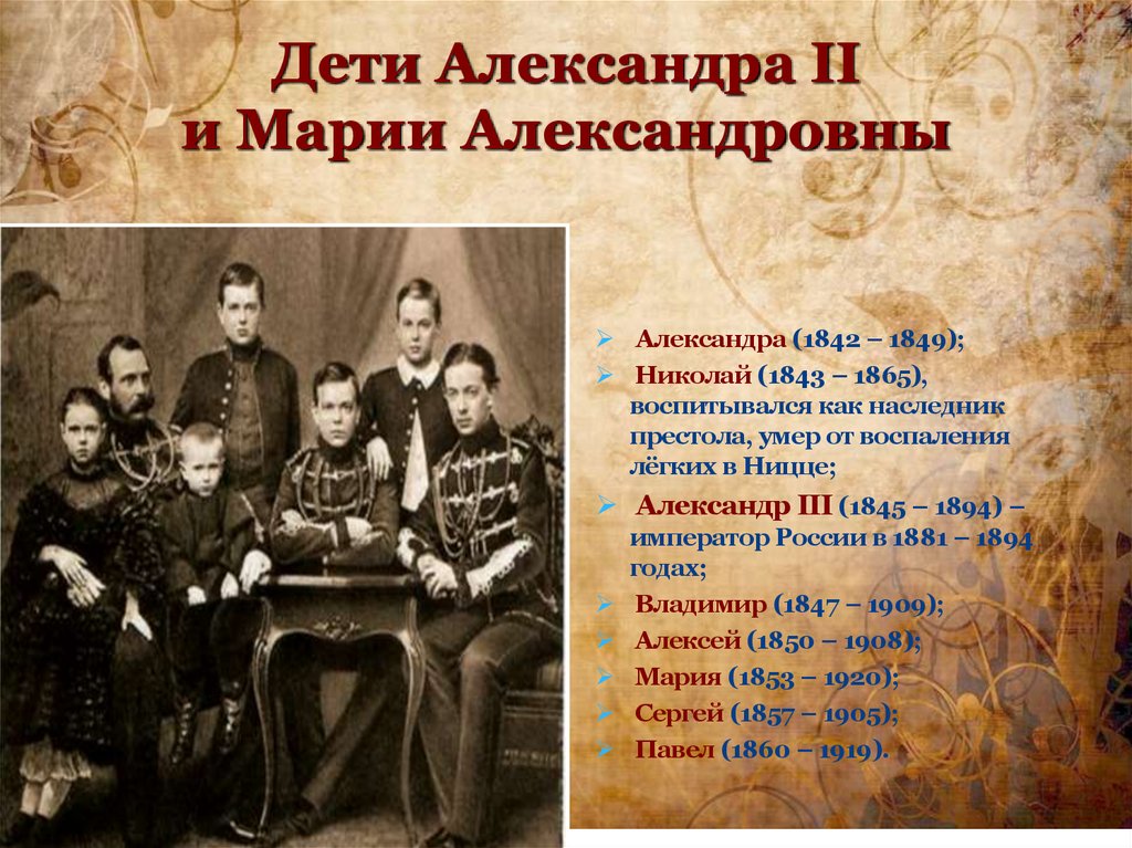 Дети Александра II и Марии Александровны