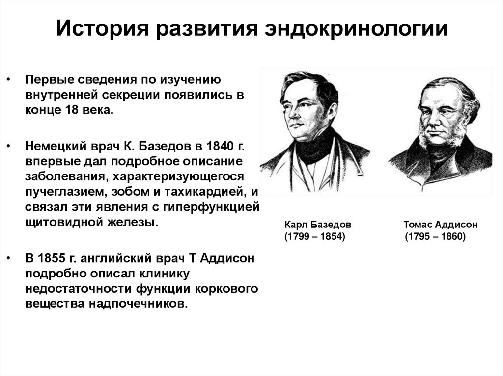История развития эндокринологии