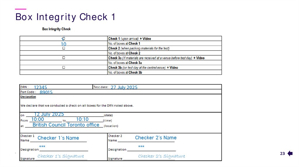 Box Integrity Check 1