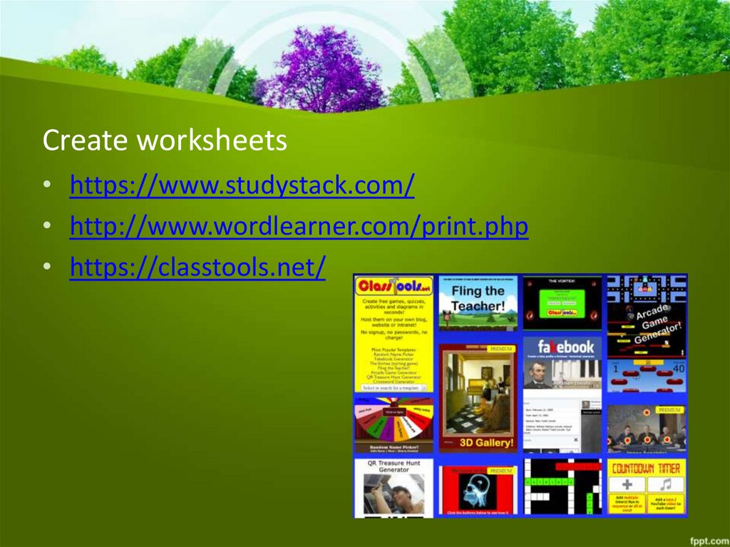 Create worksheets
