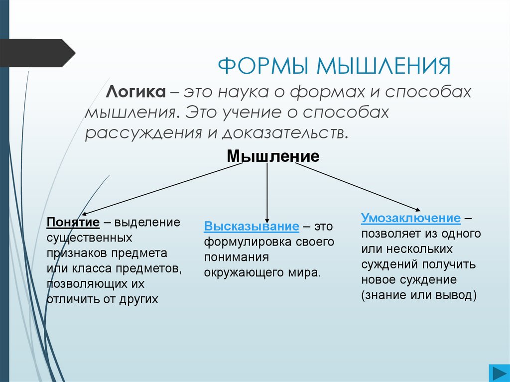 ФОРМЫ МЫШЛЕНИЯ