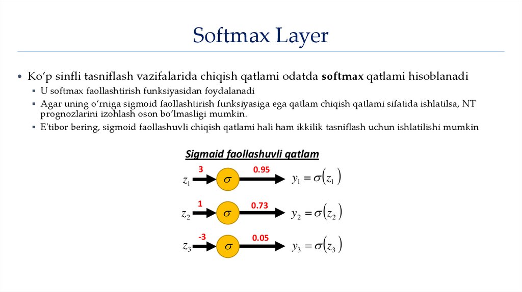 Softmax Layer