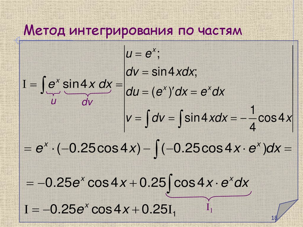 Метод интегрирования по частям