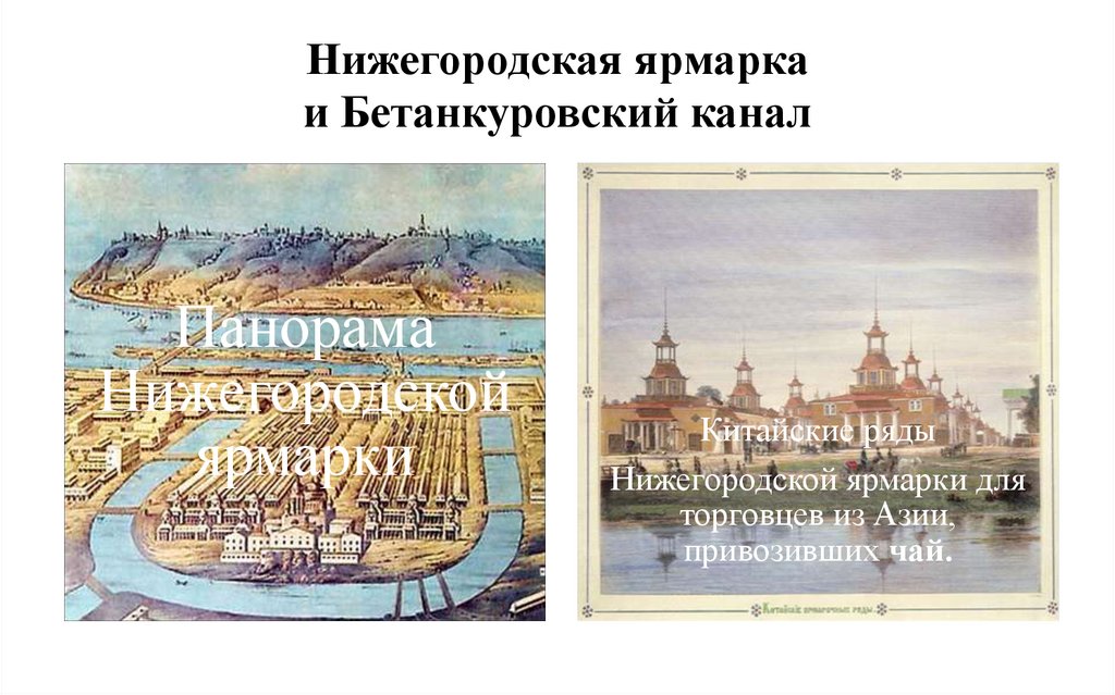 Нижегородская ярмарка и Бетанкуровский канал