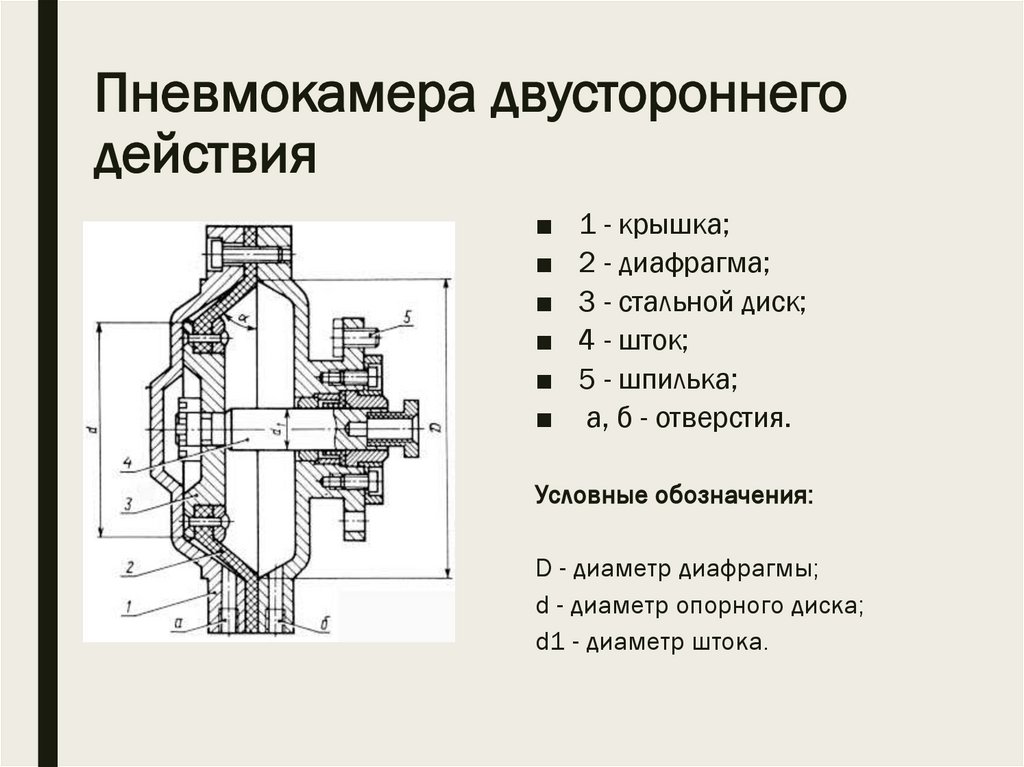 Пневмокамера двустороннего действия