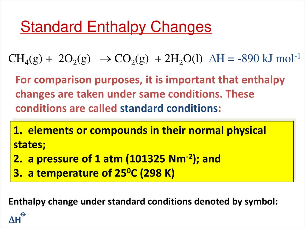 Standard Enthalpy Changes