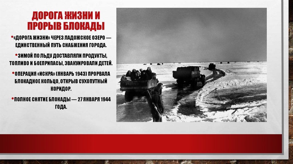 Дорога жизни и прорыв блокады
