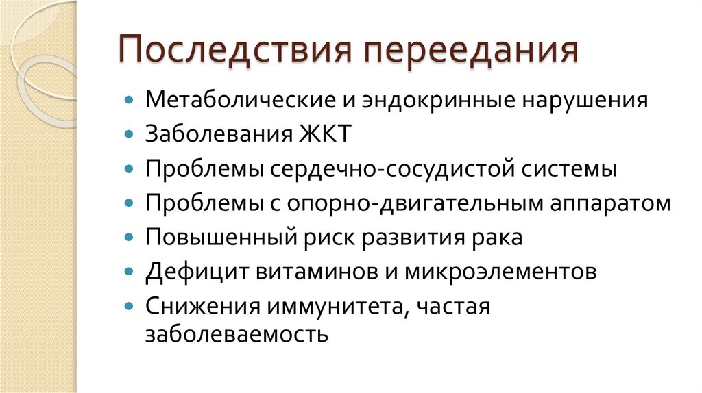 Последствия переедания