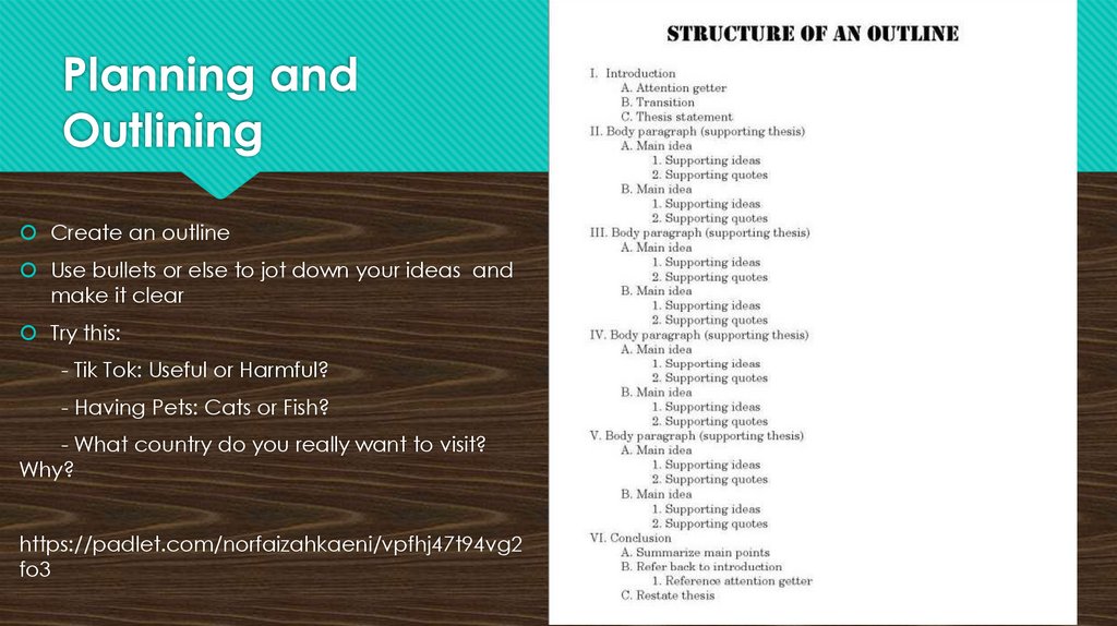 Planning and Outlining