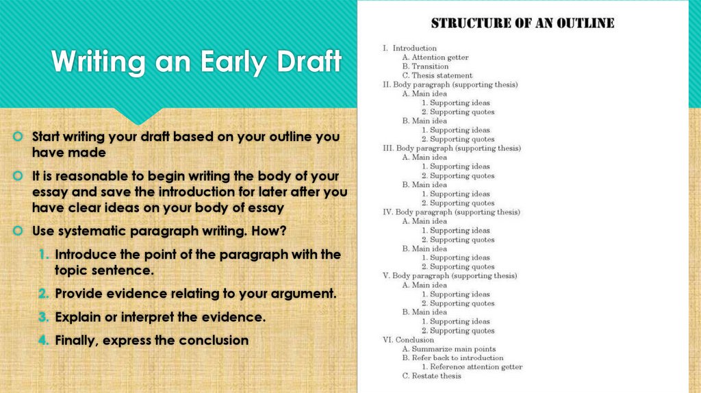 Writing an Early Draft