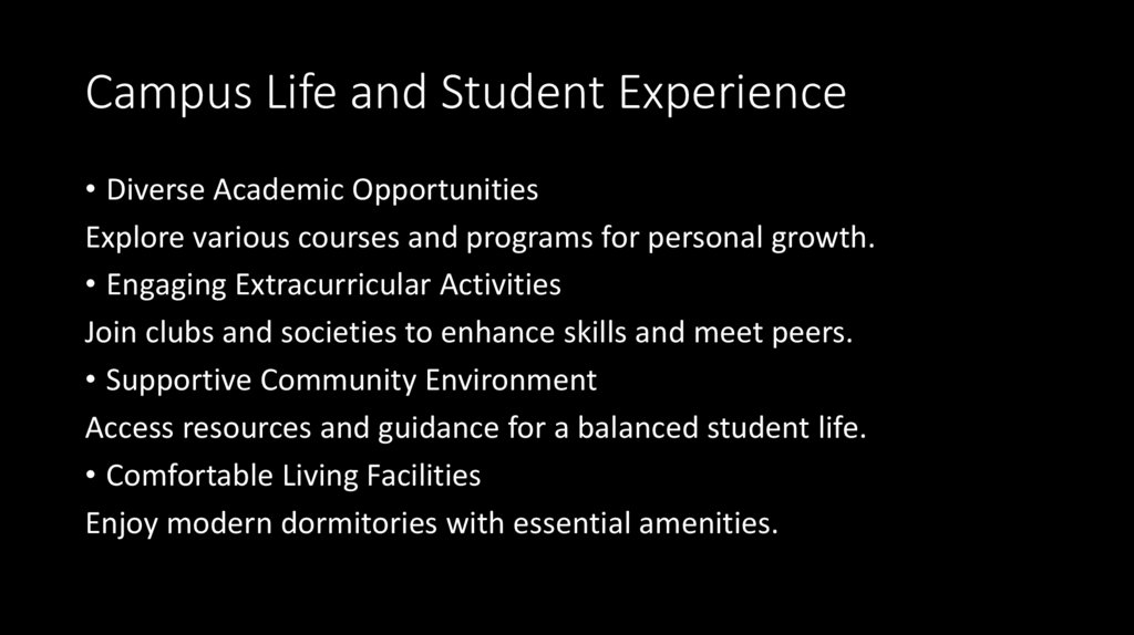 Campus Life and Student Experience