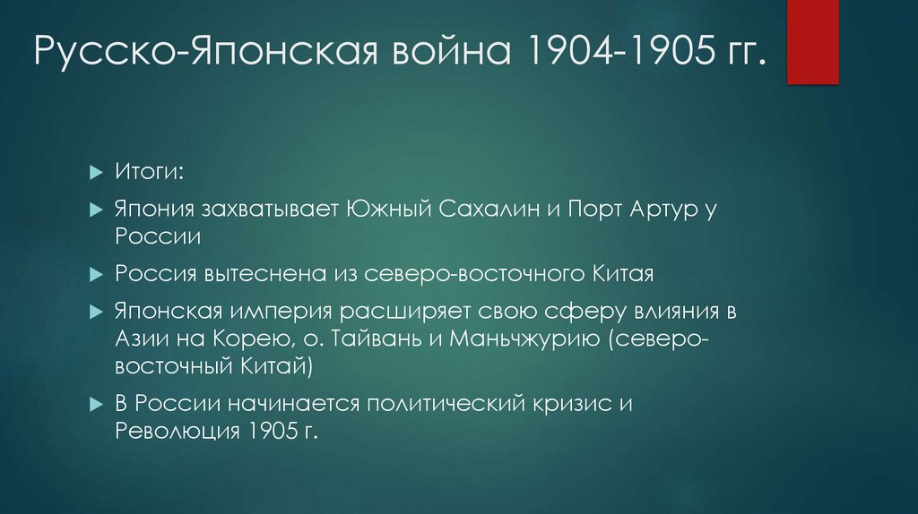 Русско-Японская война 1904-1905 гг.