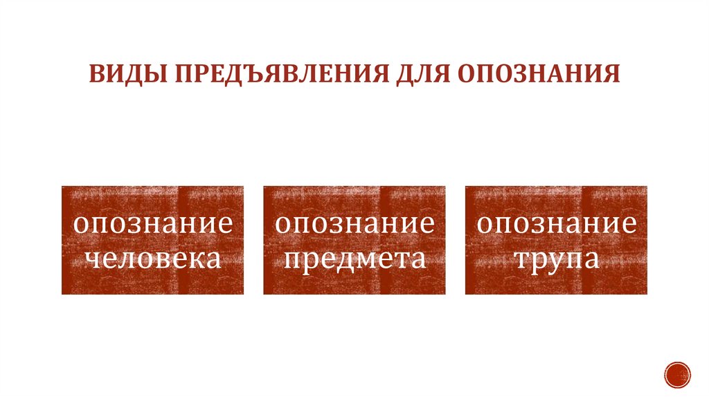 виды предъявления для опознания