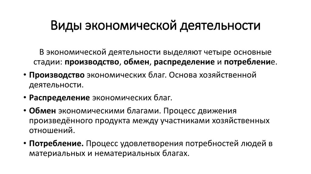 Виды экономической деятельности