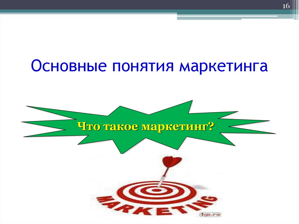 Основные понятия маркетинга