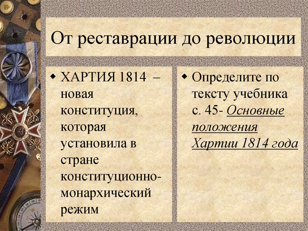 От реставрации до революции