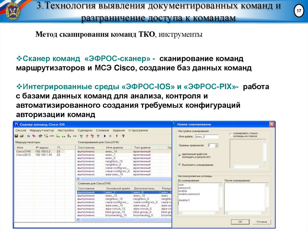 3.Технология выявления документированных команд и разграничение доступа к командам