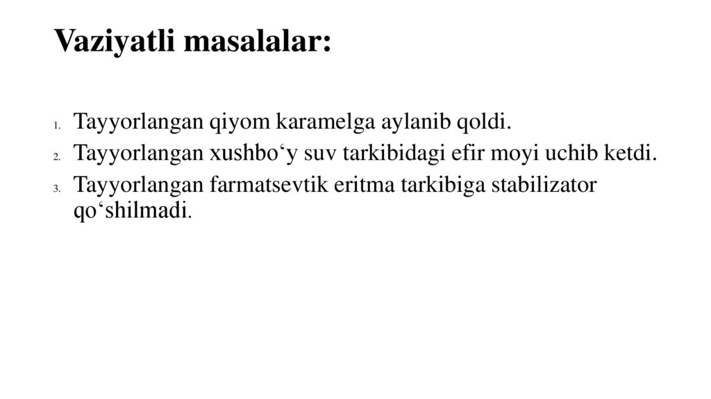 Vaziyatli masalalar: