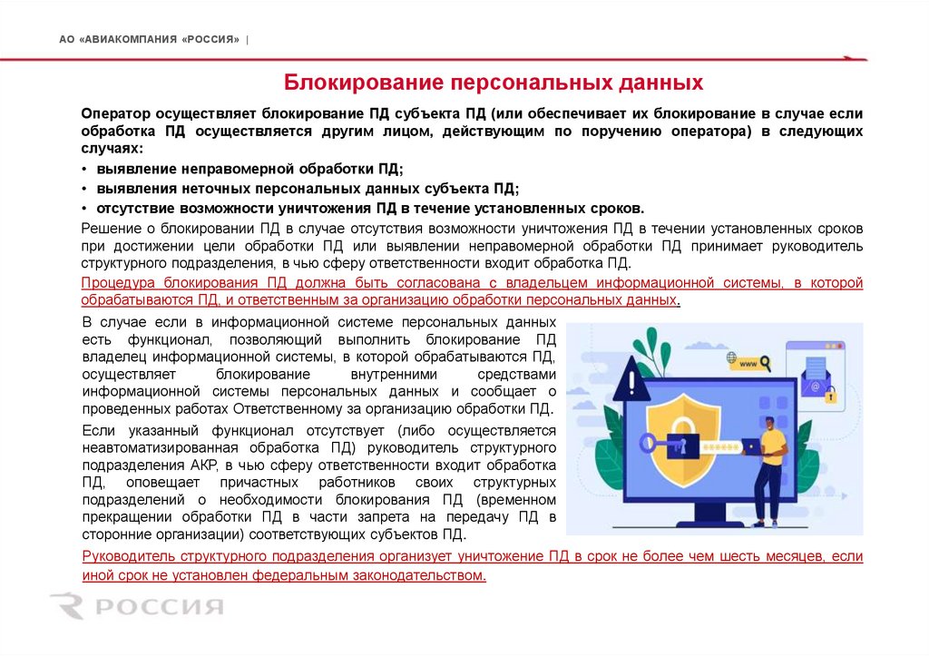Блокирование персональных данных