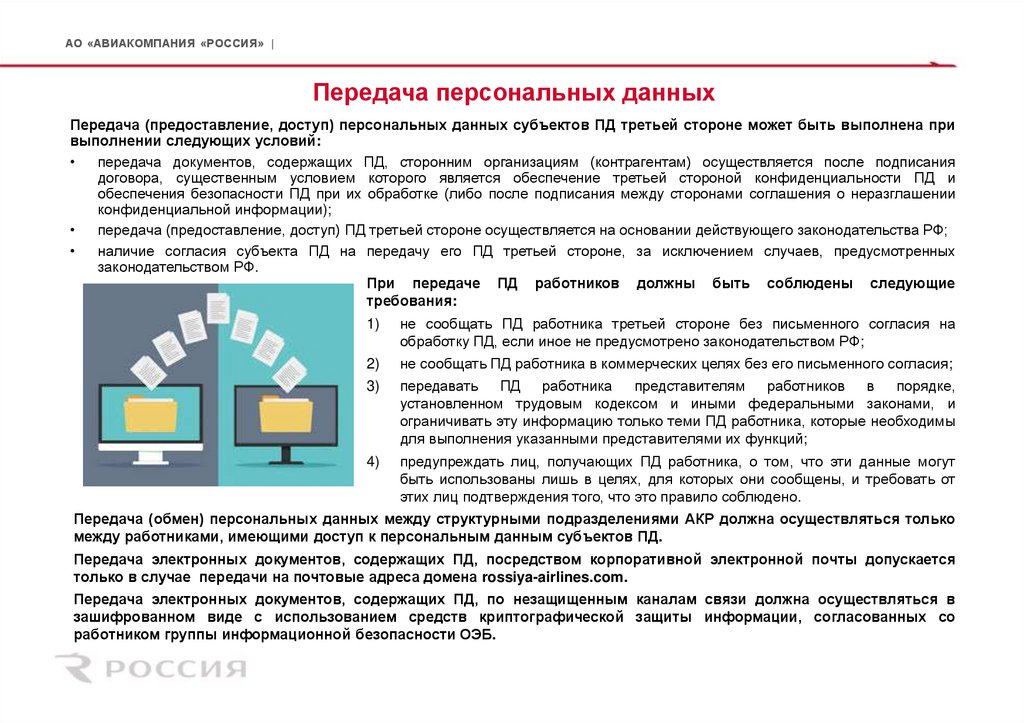 Передача персональных данных