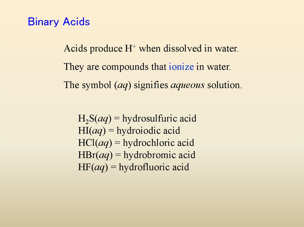 Binary Acids