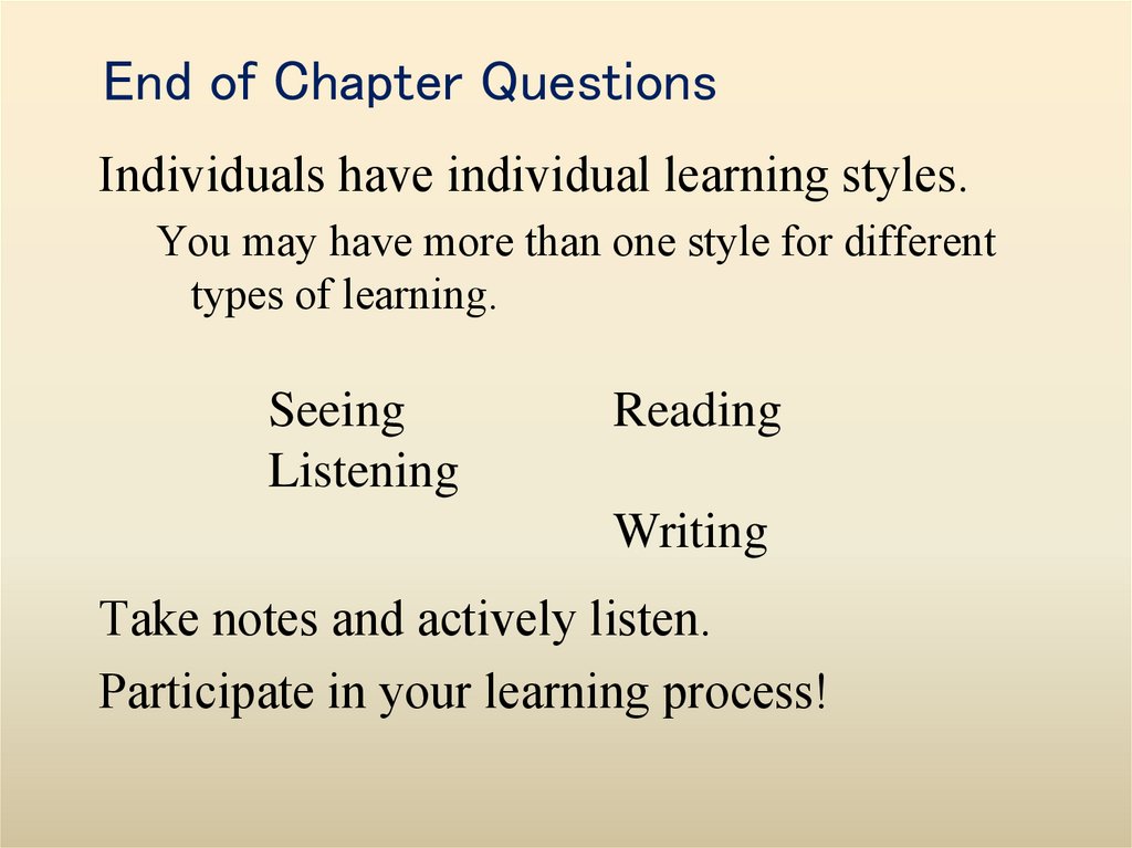 End of Chapter Questions