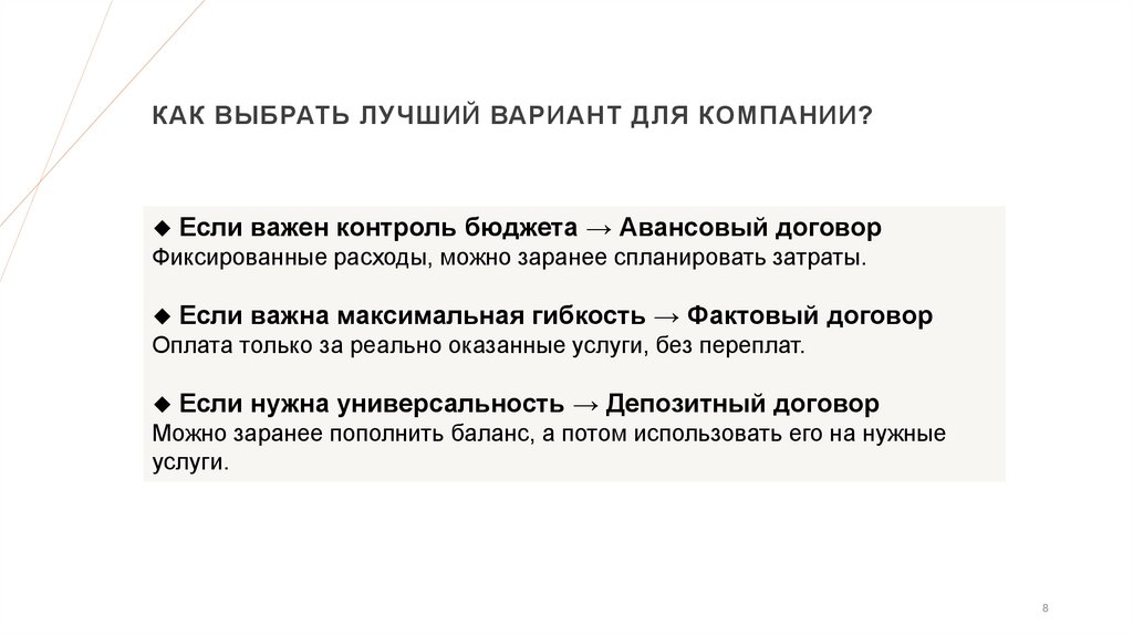 Как выбрать лучший вариант для компании?