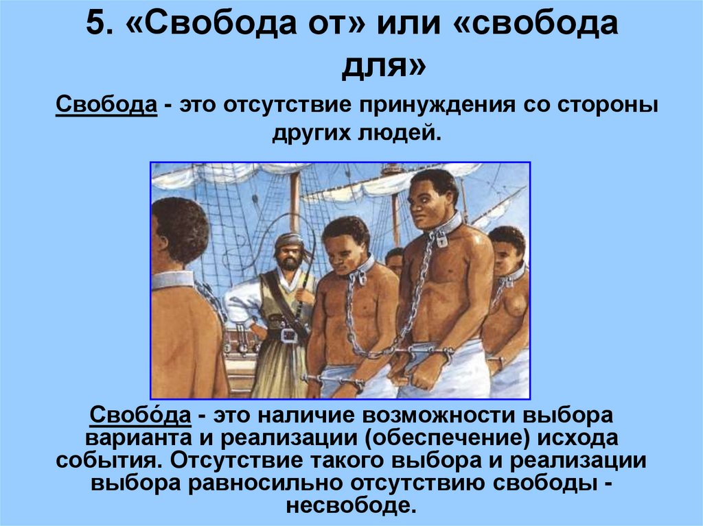 5. «Свобода от» или «свобода для»