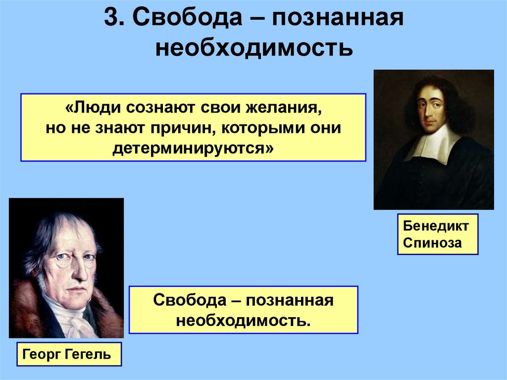 3. Cвобода – познанная необходимость