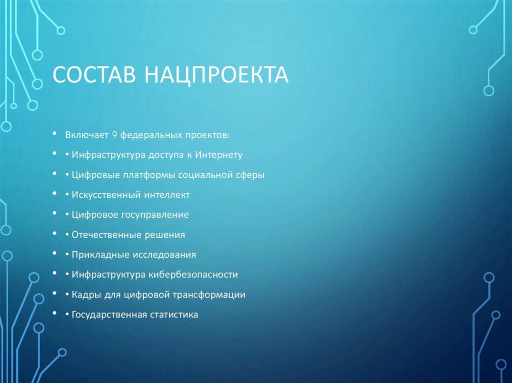 Состав нацпроекта