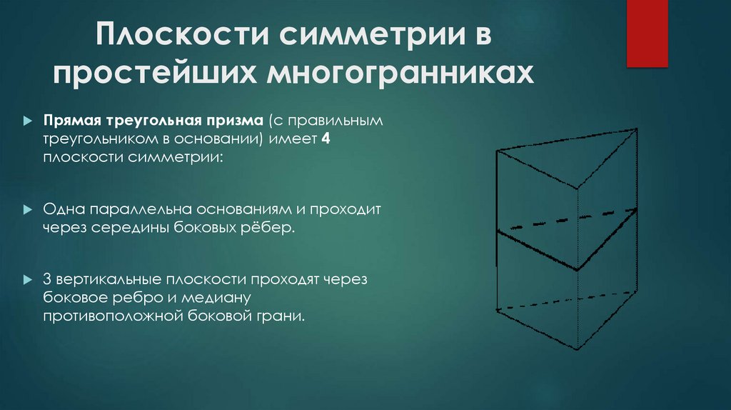Плоскости симметрии в простейших многогранниках