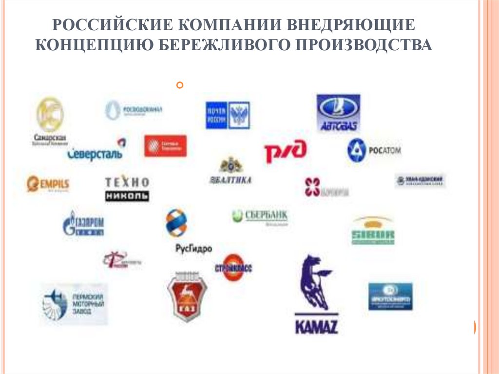 РОССИЙСКИЕ КОМПАНИИ ВНЕДРЯЮЩИЕ КОНЦЕПЦИЮ БЕРЕЖЛИВОГО ПРОИЗВОДСТВА