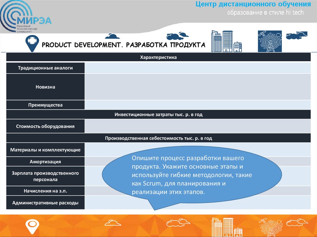 PRODUCT DEVELOPMENT. РАЗРАБОТКА ПРОДУКТА