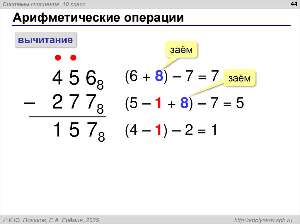 Арифметические операции