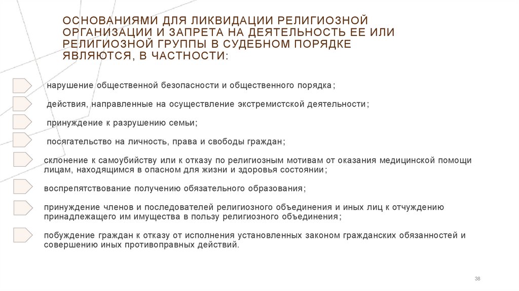 нарушение общественной безопасности и общественного порядка; действия, направленные на осуществление экстремистской