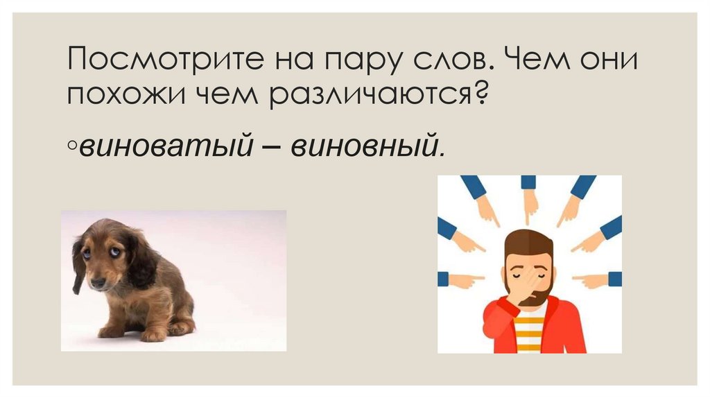 Посмотрите на пару слов. Чем они похожи чем различаются?