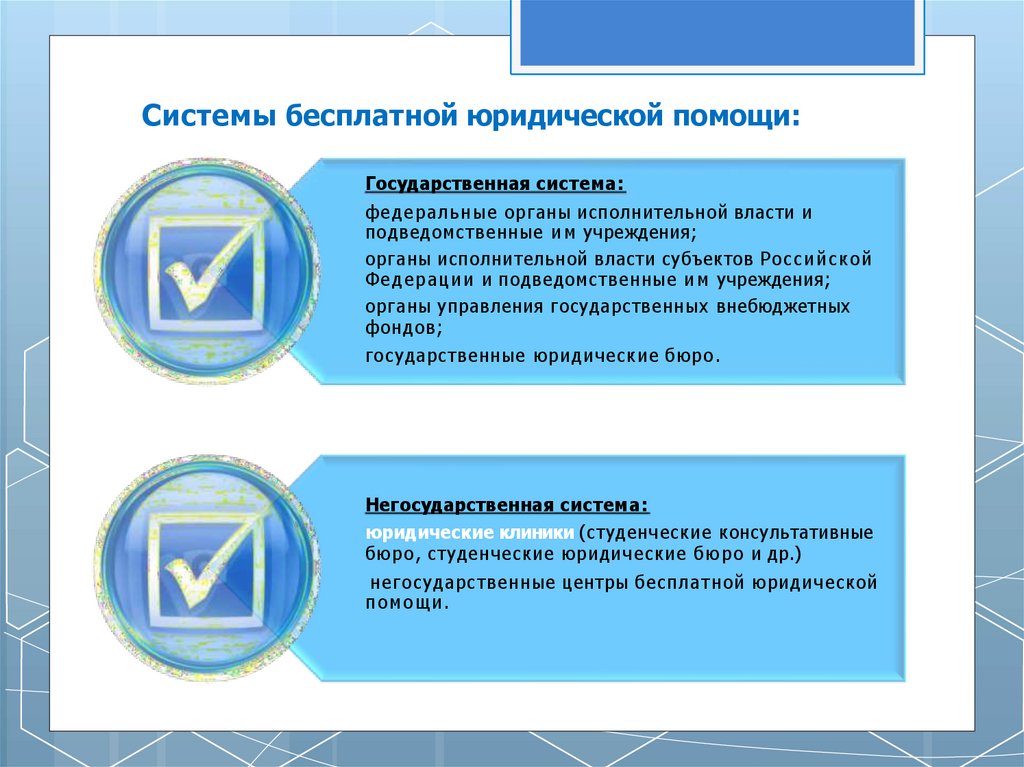 Системы бесплатной юридической помощи: