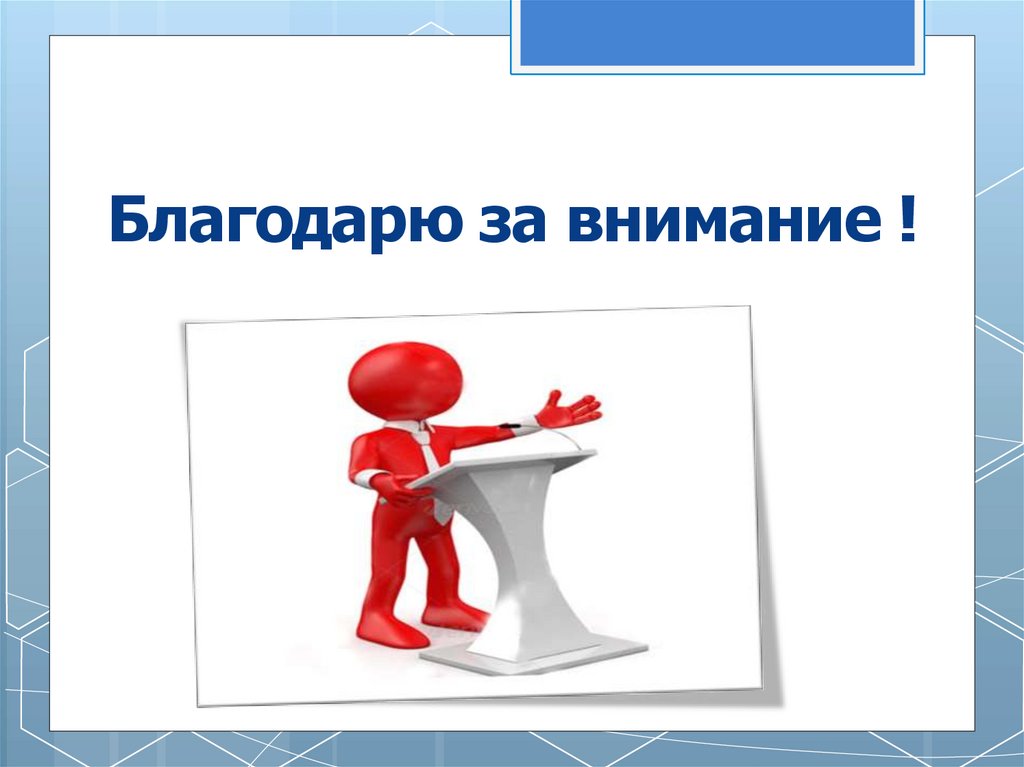 Благодарю за внимание !