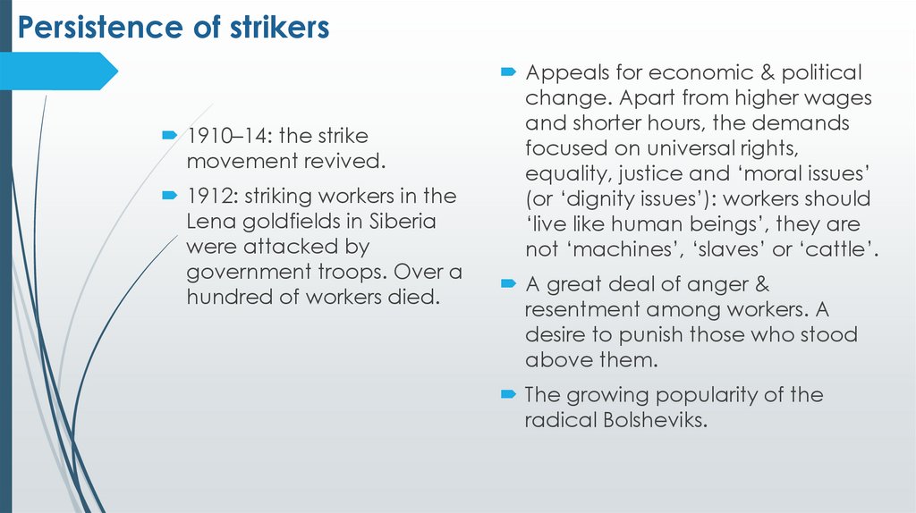 Persistence of strikers