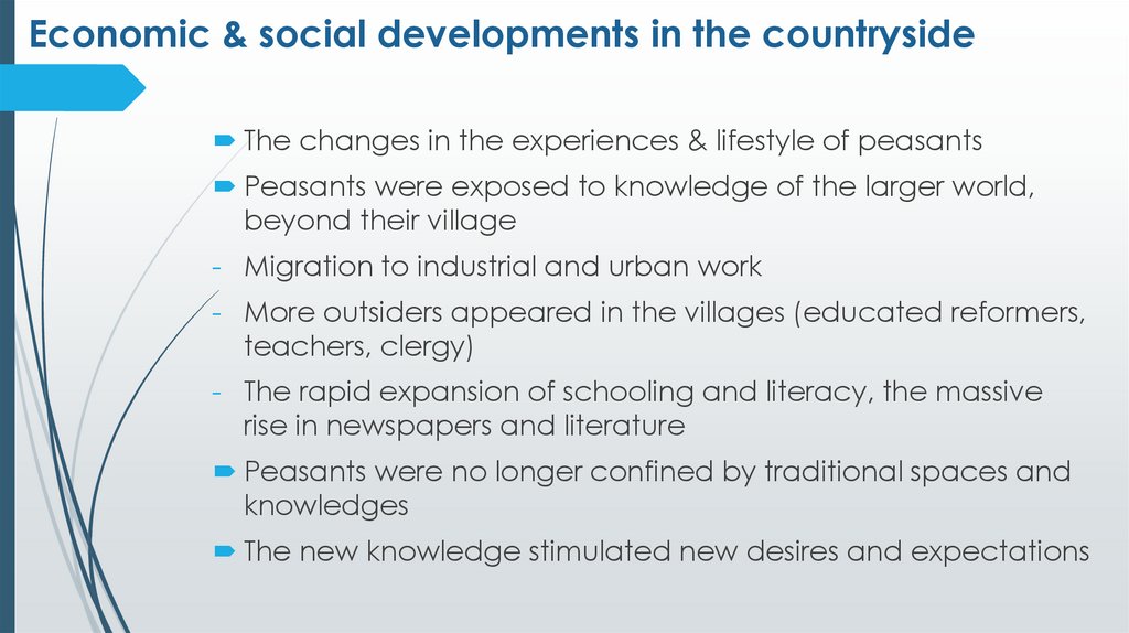 Economic & social developments in the countryside