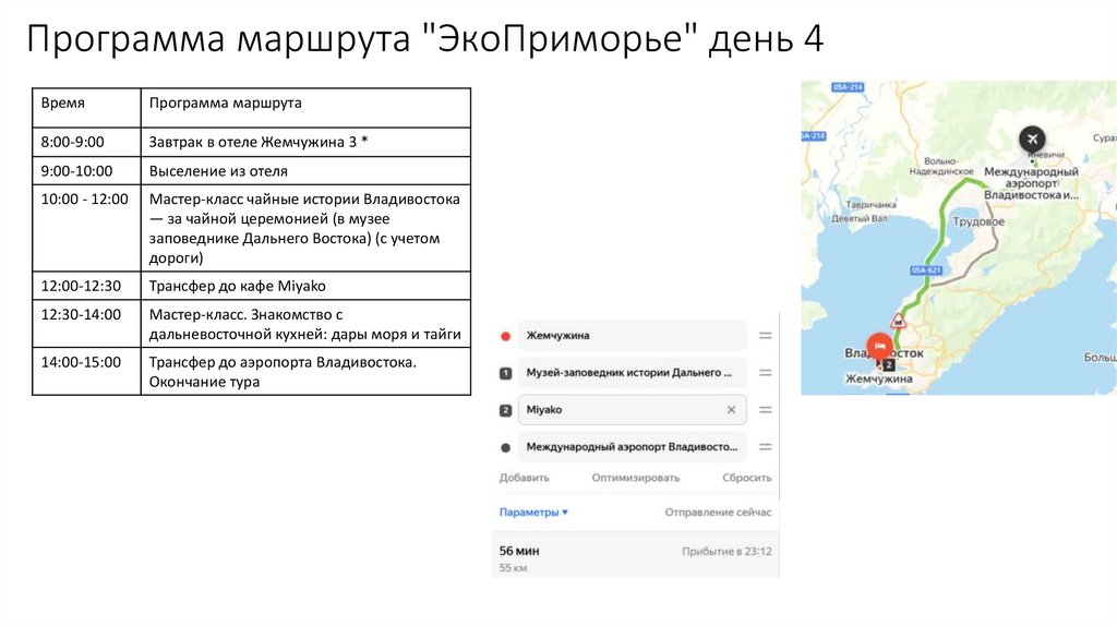 Программа маршрута "ЭкоПриморье" день 4