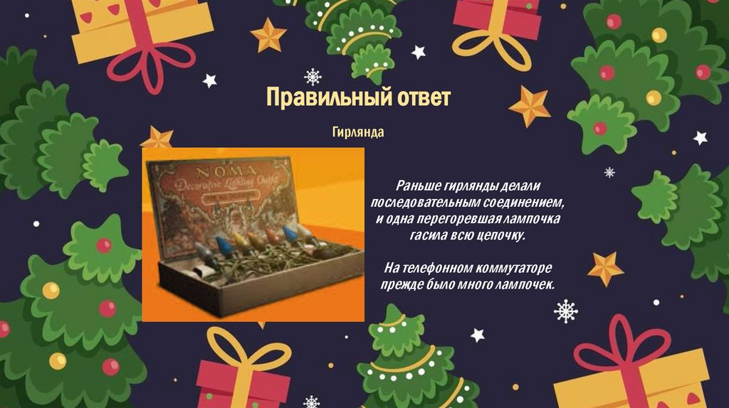 Правильный ответ Гирлянда