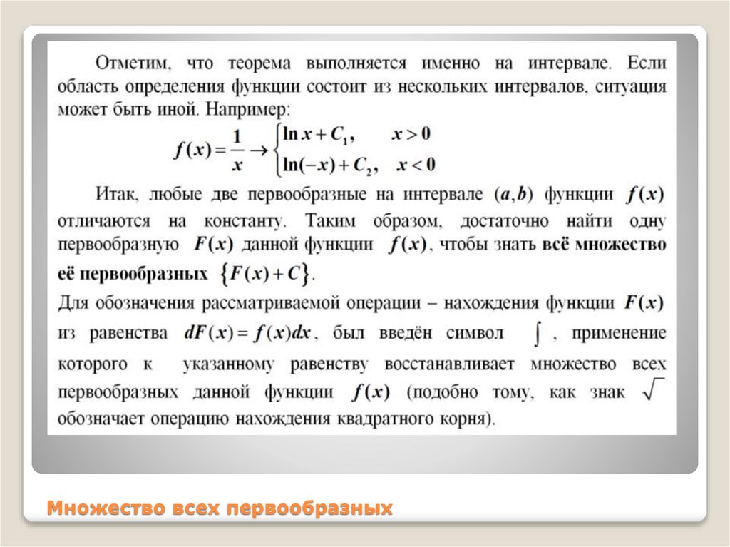 Множество всех первообразных