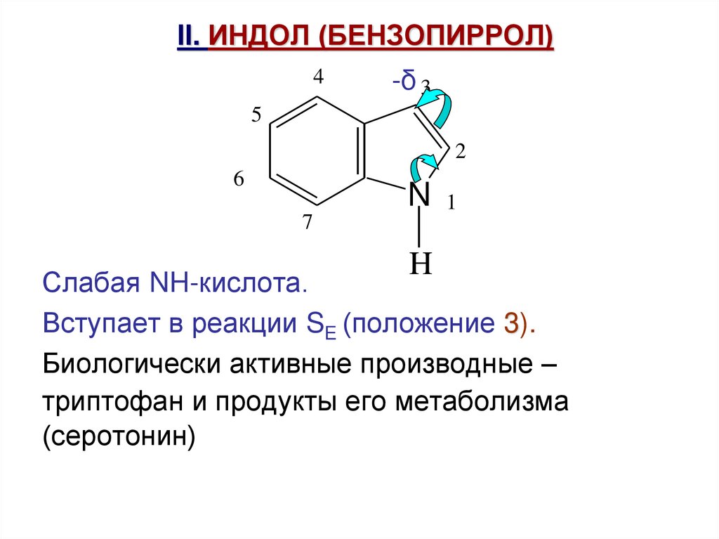 II. ИНДОЛ (БЕНЗОПИРРОЛ)