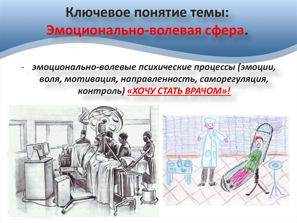 Ключевое понятие темы: Эмоционально-волевая сфера.
