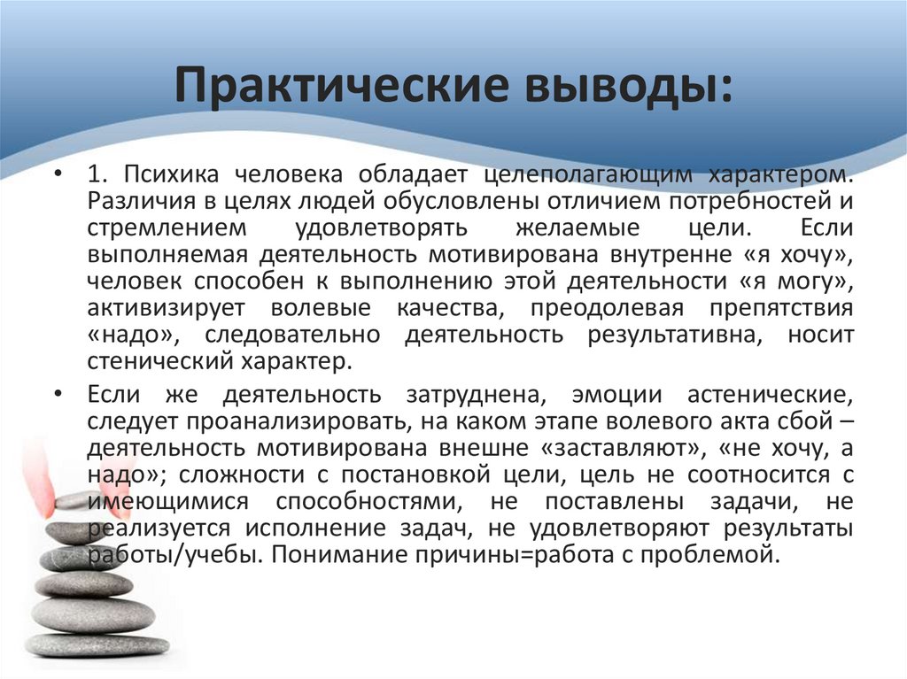 Практические выводы: