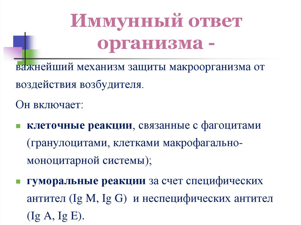 Иммунный ответ организма -