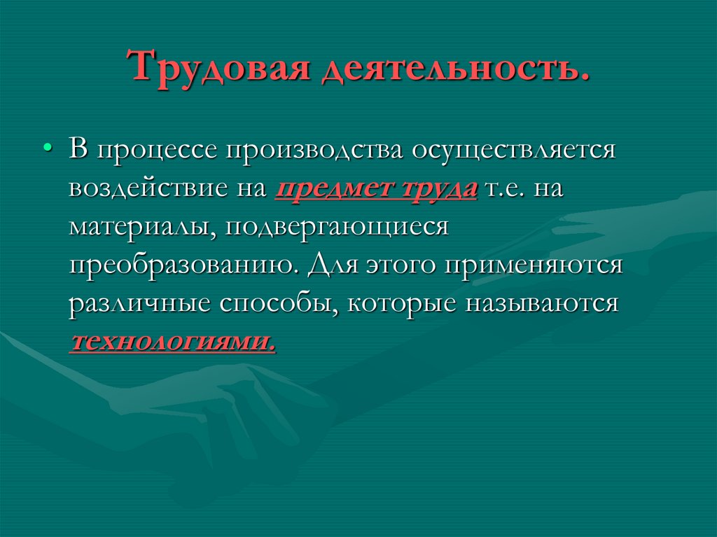 Трудовая деятельность.