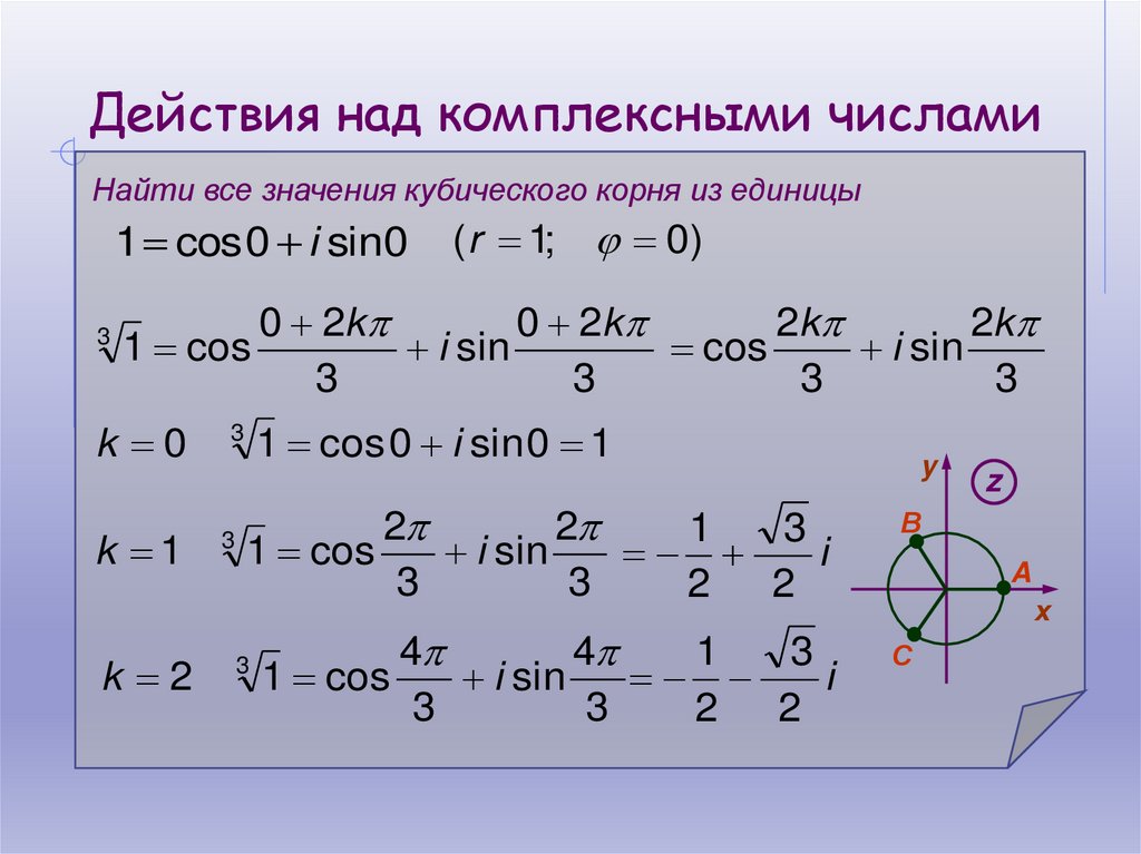 Действия над комплексными числами