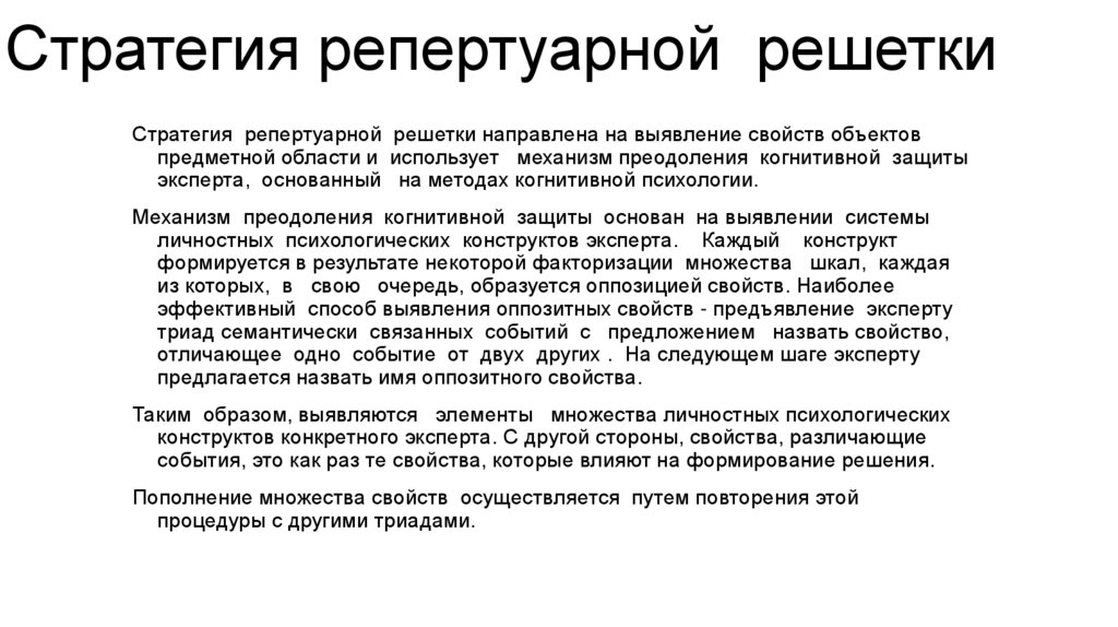 Стратегия репертуарной решетки